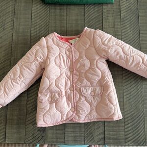 Light Pink Quilted Puffer Jacket for Kids - Snap Front